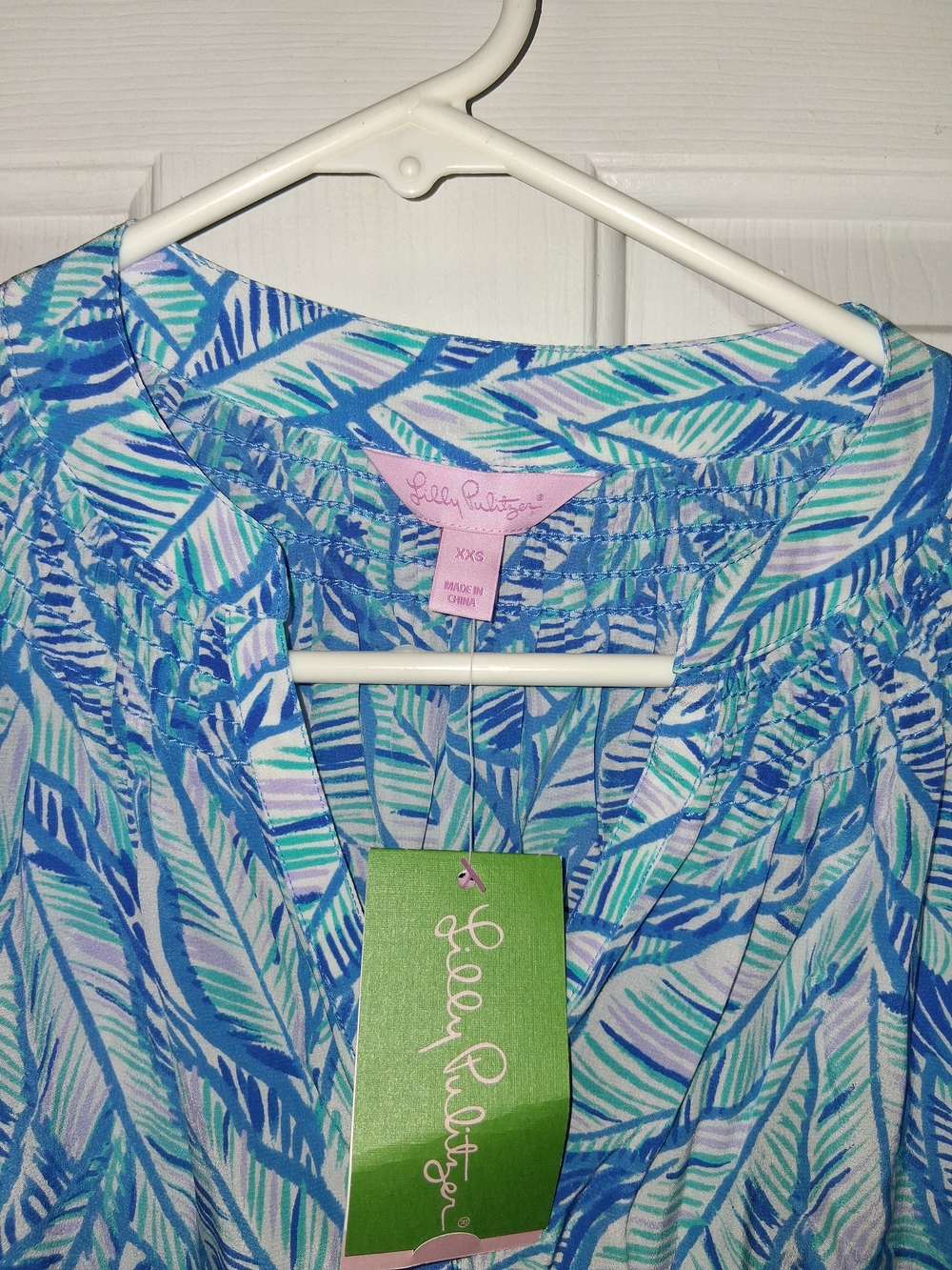 Lilly Pulitzer Blue & Aqua Leaf Print Tunic